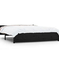 Massivholzbett Schwarz 140x190 cm