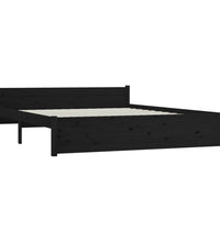 Massivholzbett Schwarz 140x190 cm