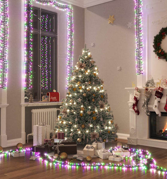 LED-Lichterkette mit 400 LEDs Pastell Mehrfarbig 7,4 m PVC