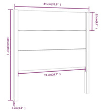 Kopfteil Grau 81x4x100 cm Massivholz Kiefer