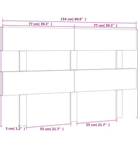 Kopfteil Honigbraun 154x3x81 cm Massivholz Kiefer