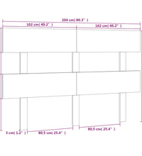 Kopfteil Grau 204x3x81 cm Massivholz Kiefer