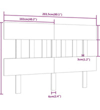 Kopfteil Grau 203,5x3x81 cm Massivholz Kiefer