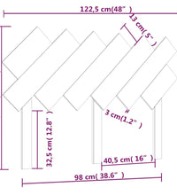 Bett-Kopfteil 122,5x3x80,5 cm Massivholz Kiefer