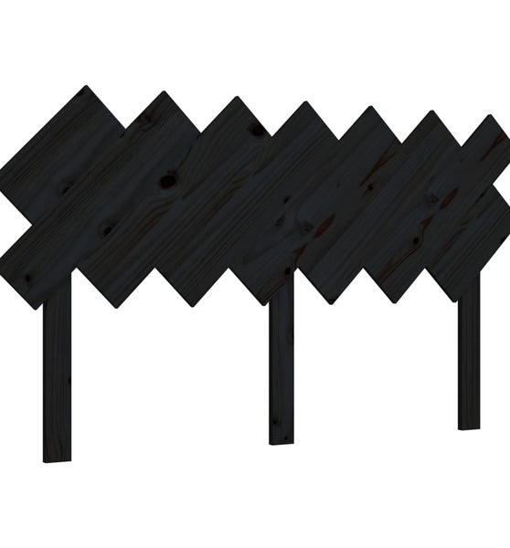 Bett-Kopfteil Schwarz 141x3x80,5 cm Massivholz Kiefer