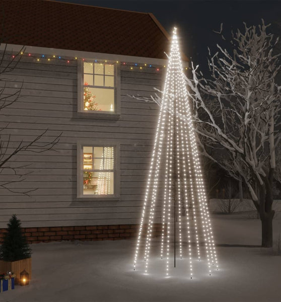 LED-Weihnachtsbaum mit Erdnägeln Kaltweiß 732 LEDs 500 cm