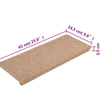 Stufenmatten Selbstklebend 15 Stk. 65x24,5x3,5 cm Beige