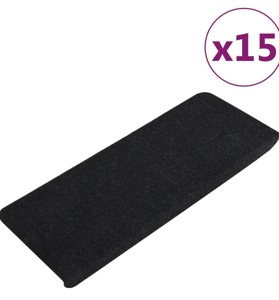 Stufenmatten Selbstklebend 15 Stk. 65x24,5x3,5 cm Schwarz