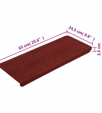 Stufenmatten Selbstklebend 15 Stk. 65x24,5x3,5 cm Rot