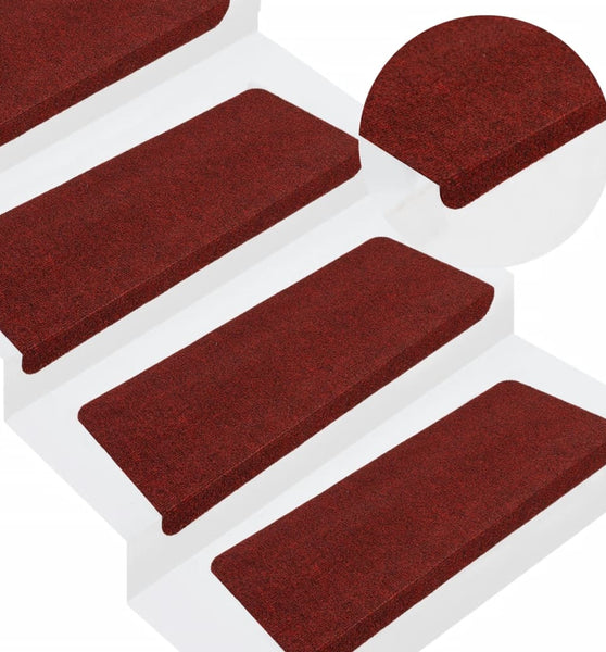 Stufenmatten Selbstklebend 15 Stk. 65x24,5x3,5 cm Rot