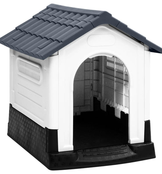 Hundehütte Grau 57x68x66 cm Polypropylen