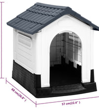 Hundehütte Grau 57x68x66 cm Polypropylen