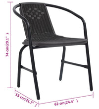 Gartenstühle 4 Stk. Rattan-Optik Kunststoff und Stahl 110 kg