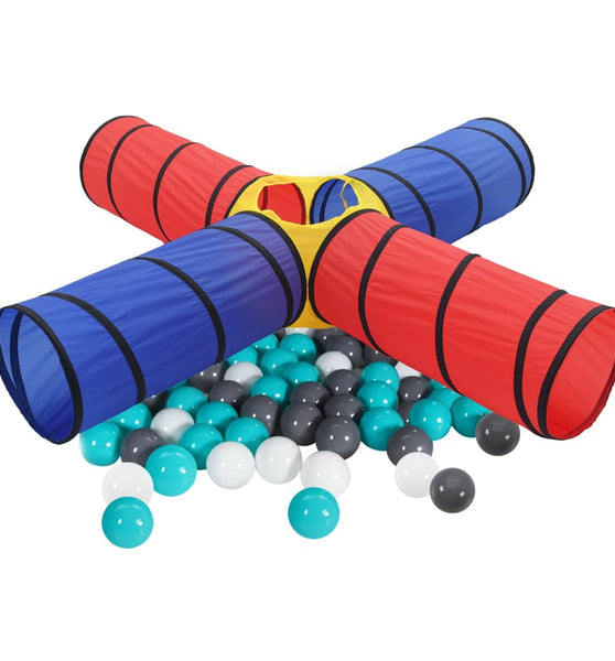 Spieltunnel mit 250 Bällen Mehrfarbig