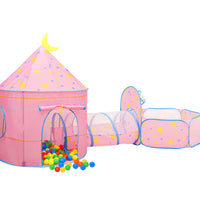 Spielzelt mit 250 Bällen Rosa 301x120x128 cm
