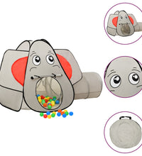 Spielzelt in Elefanten-Form mit 250 Bällen Grau 174x86x101 cm