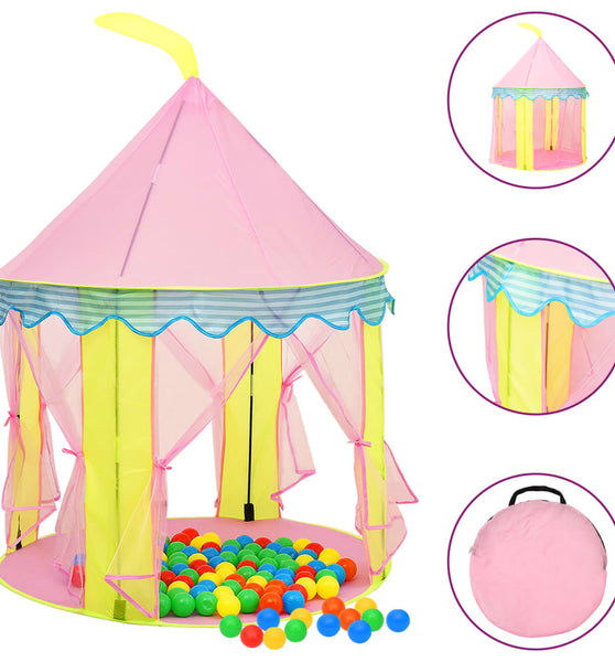 Kinder-Spielzelt mit 250 Bällen Rosa 100x100x127 cm