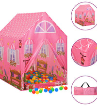 Kinder-Spielzelt mit 250 Bällen Rosa 69x94x104 cm