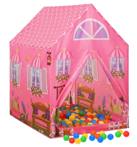 Kinder-Spielzelt mit 250 Bällen Rosa 69x94x104 cm