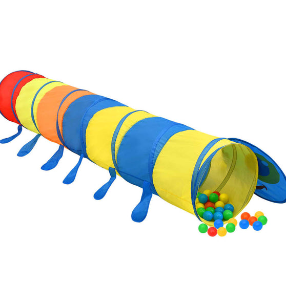 Spieltunnel mit 250 Bällen Mehrfarbig 245 cm Polyester