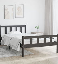 Massivholzbett Grau 100x200 cm