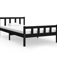 Massivholzbett Schwarz 100x200 cm