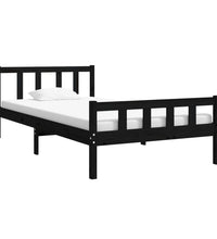 Massivholzbett Schwarz 100x200 cm