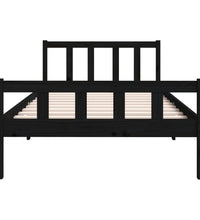 Massivholzbett Schwarz 100x200 cm