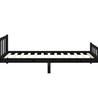 Massivholzbett Schwarz 100x200 cm