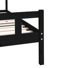 Massivholzbett Schwarz 100x200 cm