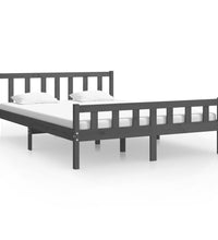 Massivholzbett Grau 150x200 cm