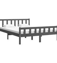 Massivholzbett Grau 150x200 cm
