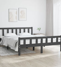 Massivholzbett Grau 150x200 cm