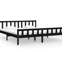 Massivholzbett Schwarz 160x200 cm