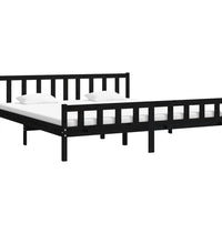 Massivholzbett Schwarz 160x200 cm