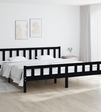 Massivholzbett Schwarz 160x200 cm