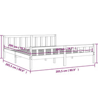 Massivholzbett Honigbraun 200x200 cm