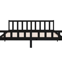 Massivholzbett Schwarz 200x200 cm