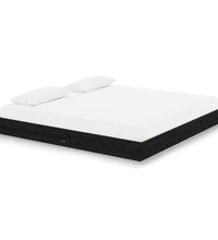 Massivholzbett Schwarz 200x200 cm