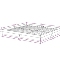 Massivholzbett Schwarz 200x200 cm