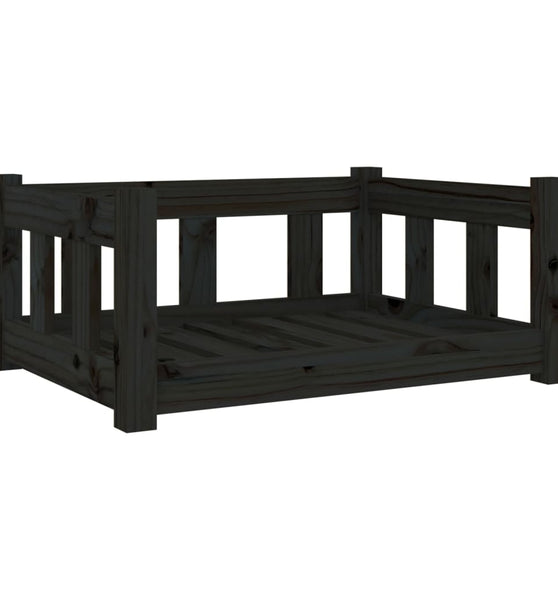 Hundebett Schwarz 65,5x50,5x28 cm Massivholz Kiefer