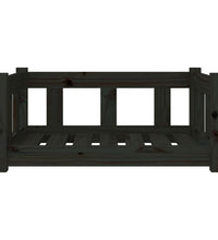 Hundebett Schwarz 65,5x50,5x28 cm Massivholz Kiefer