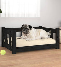 Hundebett Schwarz 65,5x50,5x28 cm Massivholz Kiefer