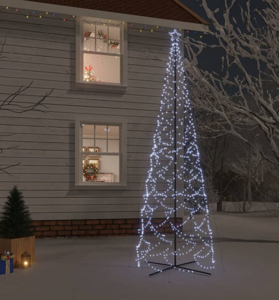 LED-Weihnachtsbaum Kegelform Kaltweiß 1400 LEDs 160x500 cm