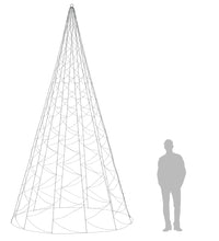 LED-Weihnachtsbaum für Fahnenmast Blau 1400 LEDs 500 cm