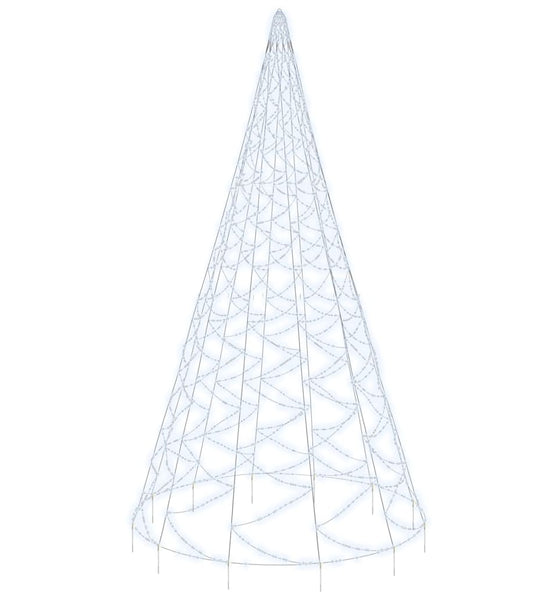 LED-Weihnachtsbaum für Fahnenmast Kaltweiß 3000 LEDs 800 cm