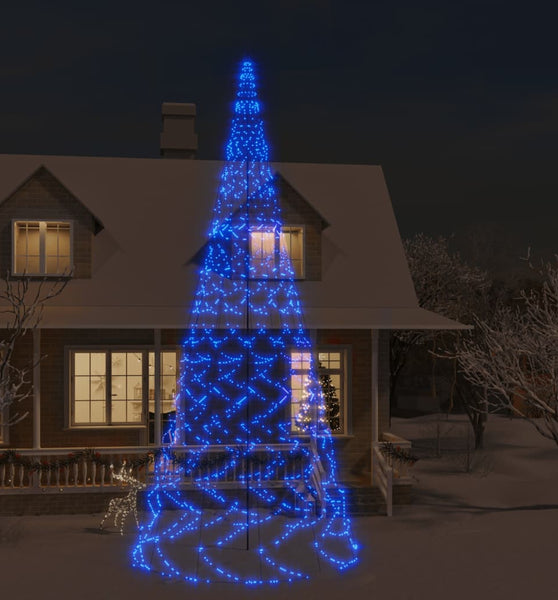 LED-Weihnachtsbaum für Fahnenmast Blau 3000 LEDs 800 cm