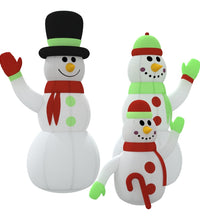 Aufblasbare Schneemann-Familie mit LEDs 500 cm