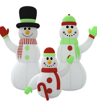 Aufblasbare Schneemann-Familie mit LEDs 500 cm
