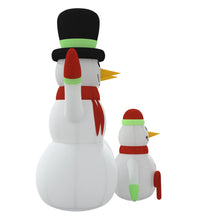 Aufblasbare Schneemann-Familie mit LEDs 500 cm